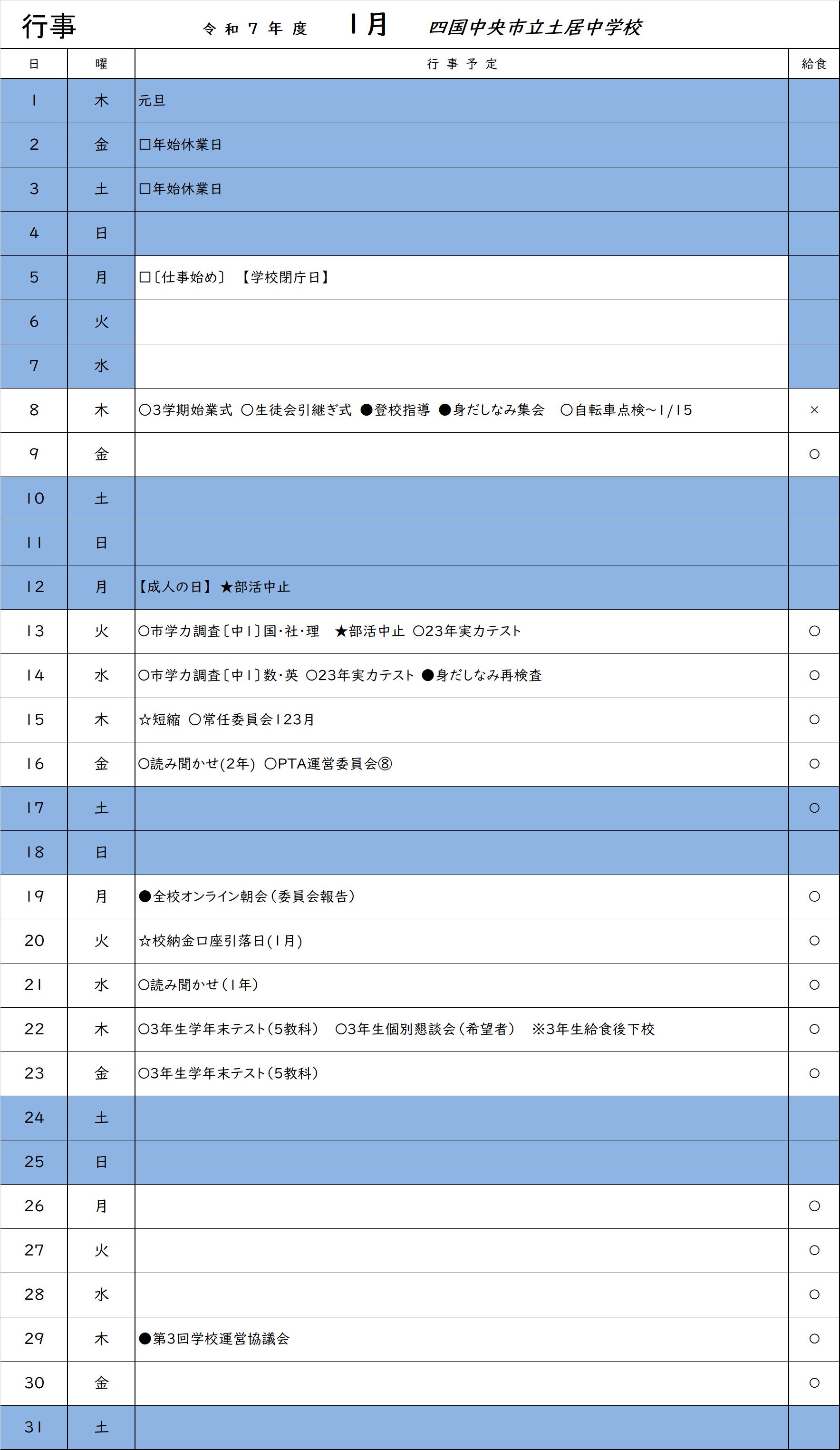 1月